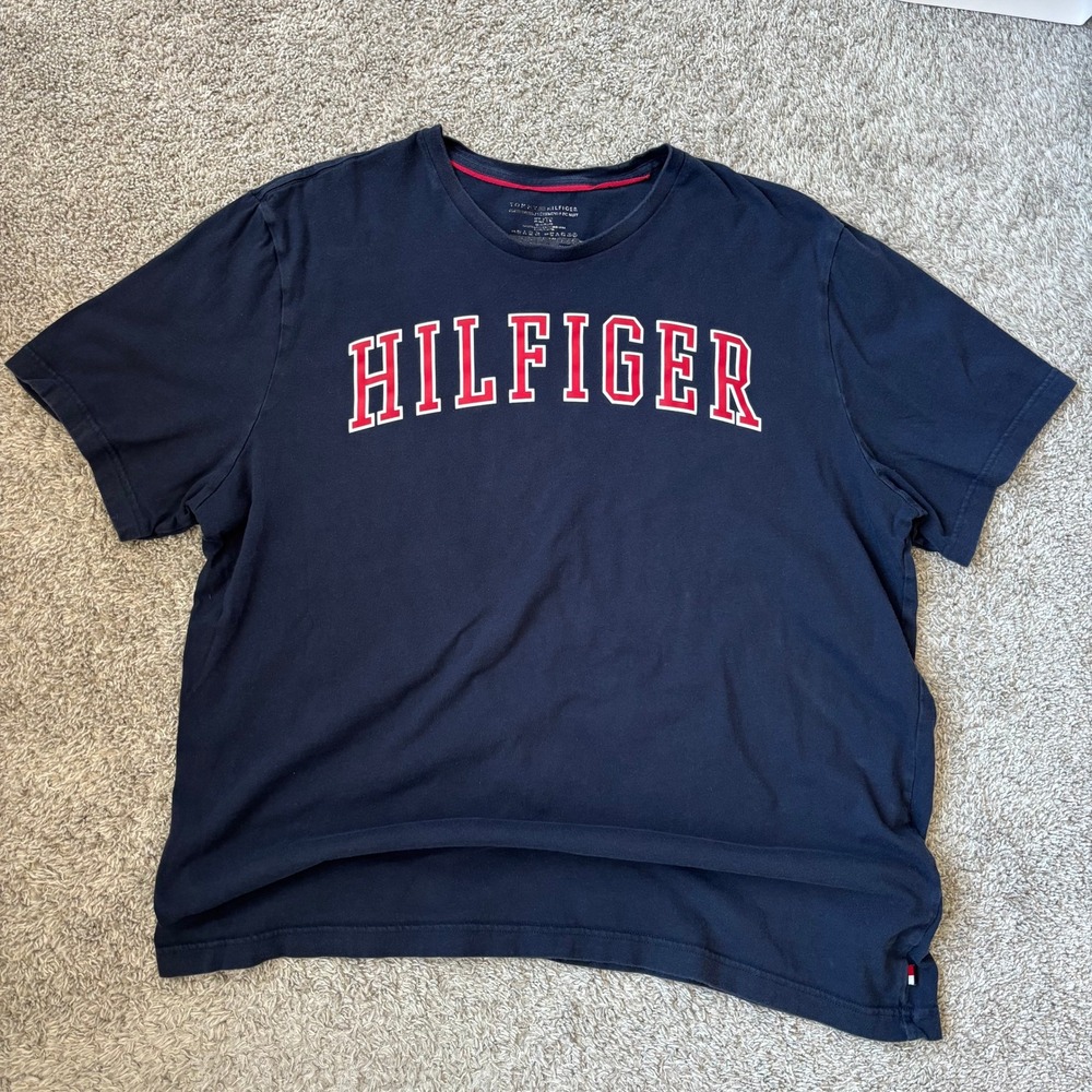 Tommy Hilfiger Sleepwear XL Navy Blue Logo Tee Short Sleeve Preppy Collegiate